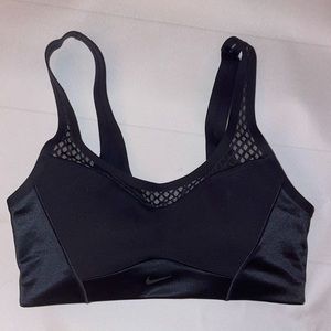 Black Nike sports bra with mesh details